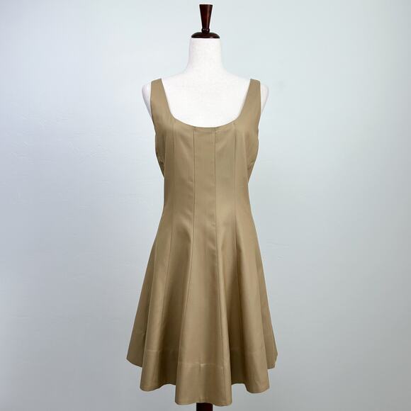 Banana Republic Seamed Twill Khaki A-Line Dress NWT